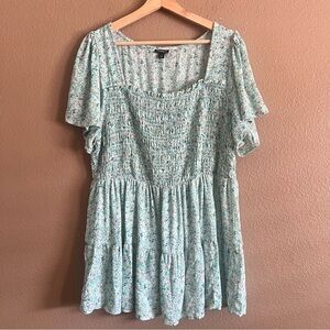 Torrid Babydoll Gauze Smocked Tier Floral Top Size 2